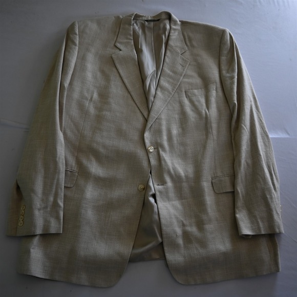 Jack Victor 56L X-Long Beige Kingwood Slub Mens Suit Jacket Blazer Sport Coat